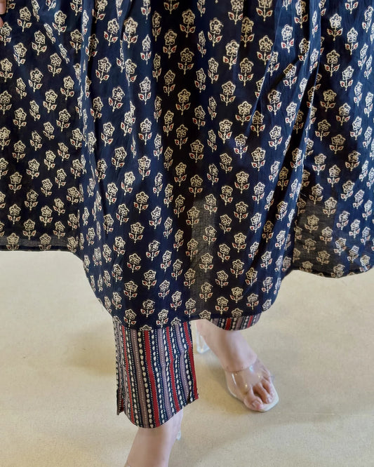 Blue Anarkali Kurta Set With Dupatta Set For Women