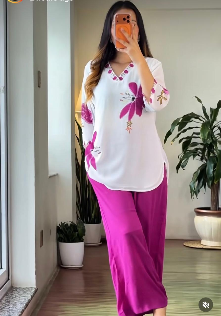 Pink Kurta Palazzo Co-ord Set