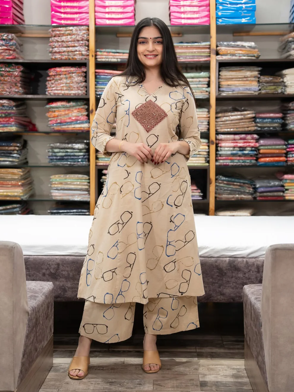 Designer Heavy Kurti Palazzo Set in Premium Cotton Fabric