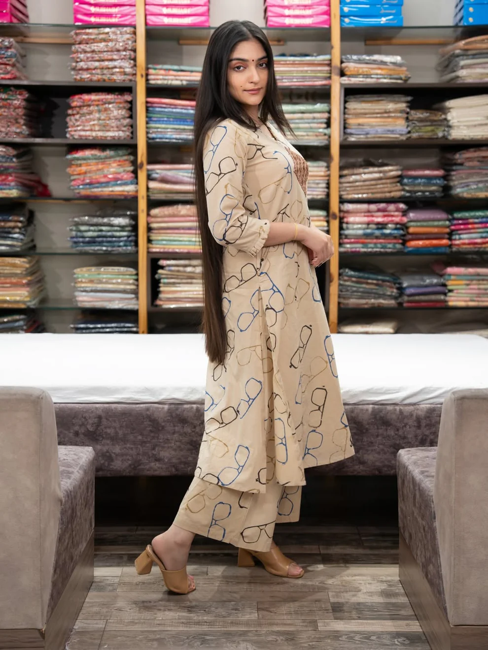 Designer Heavy Kurti Palazzo Set in Premium Cotton Fabric