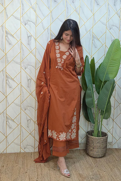 Gazal Premium Cotton Embroidered Pant set