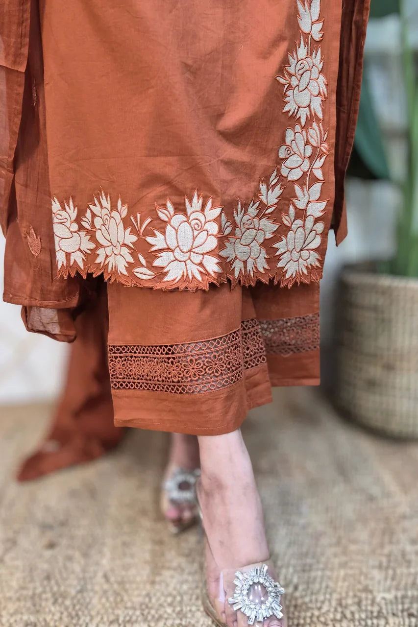 Gazal Premium Cotton Embroidered Pant set