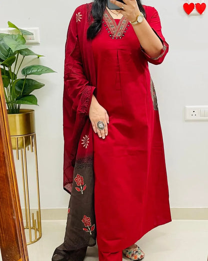 Designer Kutch Style Applique Work Cotton Suit