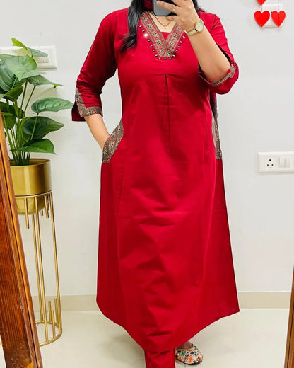 Designer Kutch Style Applique Work Cotton Suit