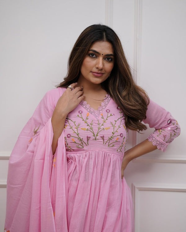 Beautiful Embroidery and Sequence Work Kurta Set For Women