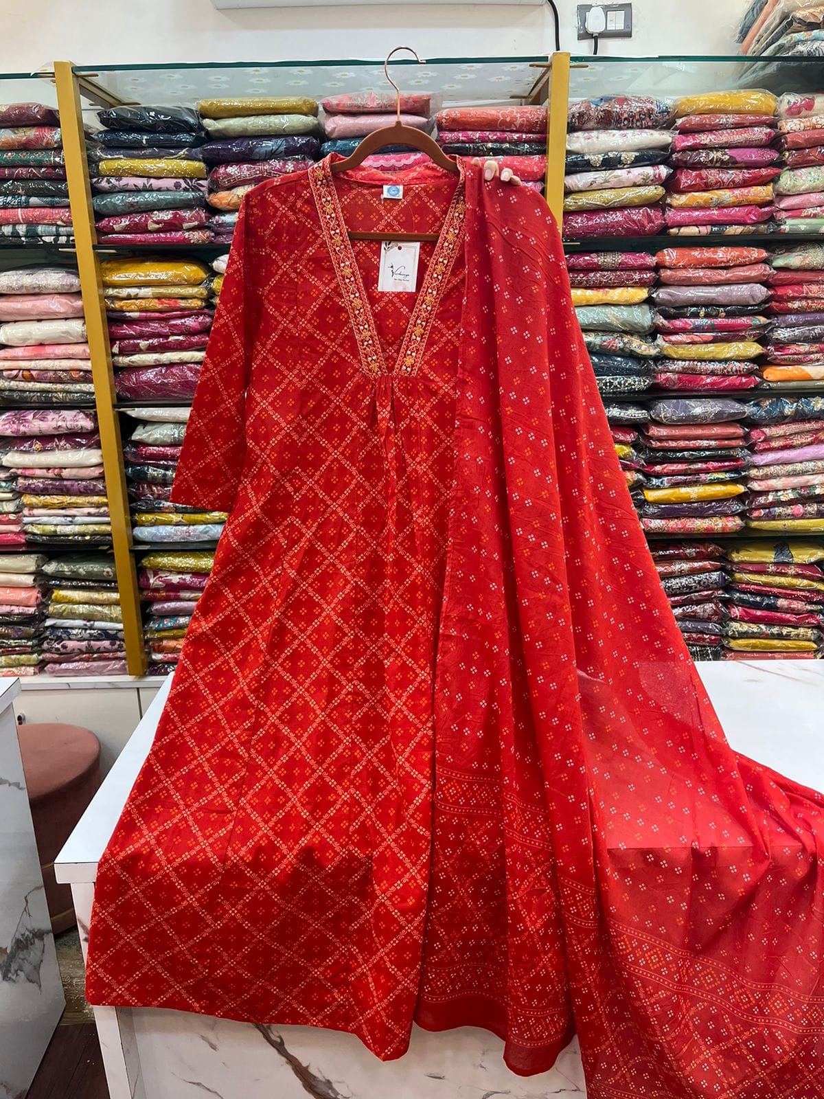 Red 3 Piece A Line Suit Set