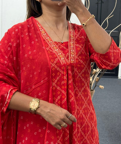 Red 3 Piece A Line Suit Set