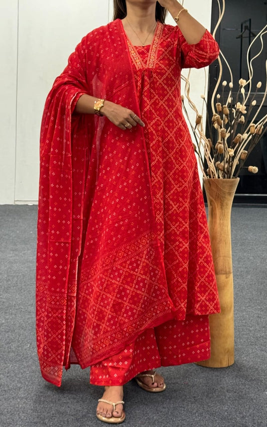 Red 3 Piece A Line Suit Set