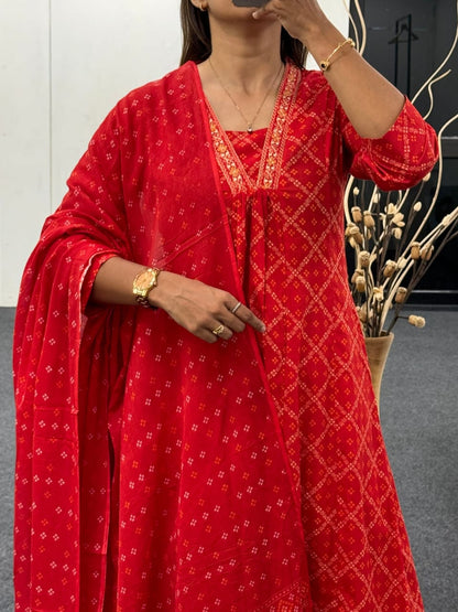 Red 3 Piece A Line Suit Set