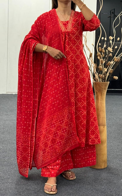 Red 3 Piece A Line Suit Set