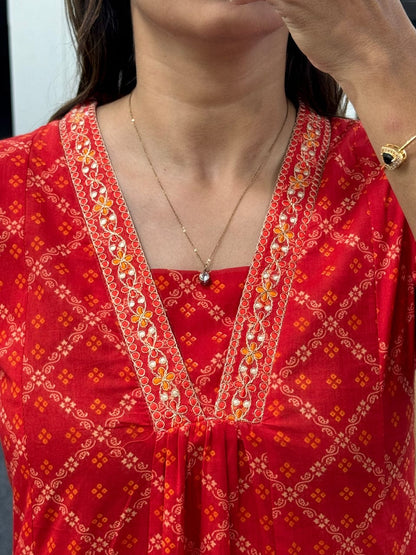 Red 3 Piece A Line Suit Set