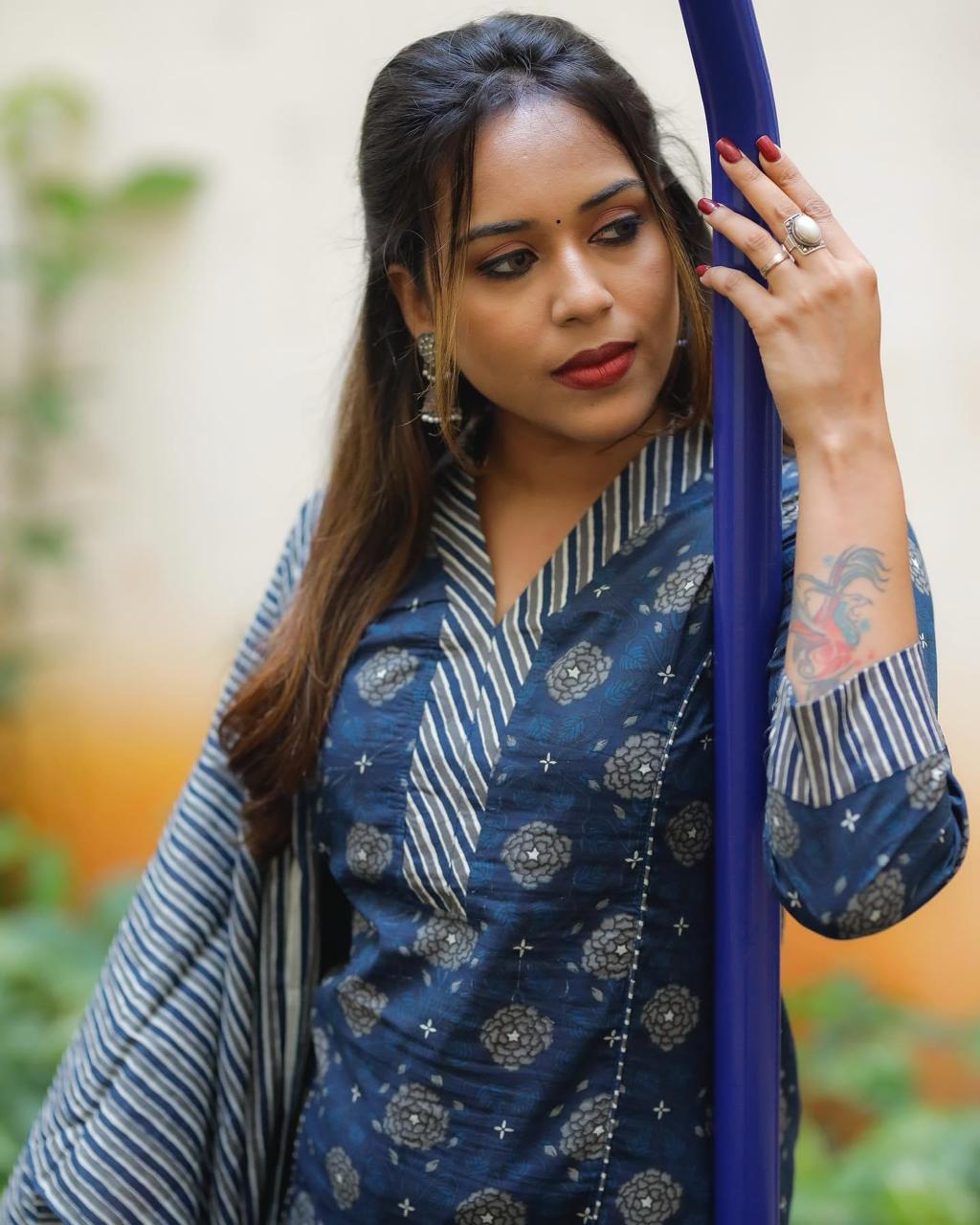 Women Pure Cotton Kurta Palazzo Dupatta Set