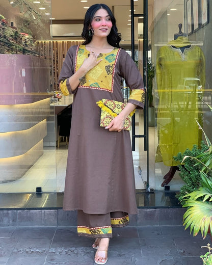 Premium Cotton Kurta Plazzo Set