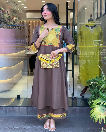 Premium Cotton Kurta Plazzo Set