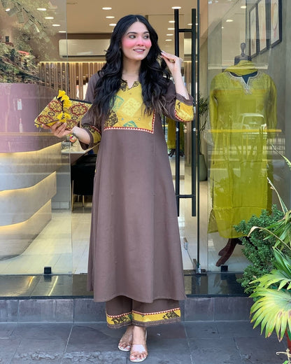 Premium Cotton Kurta Plazzo Set