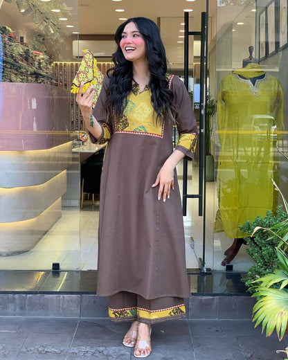 Premium Cotton Kurta Plazzo Set