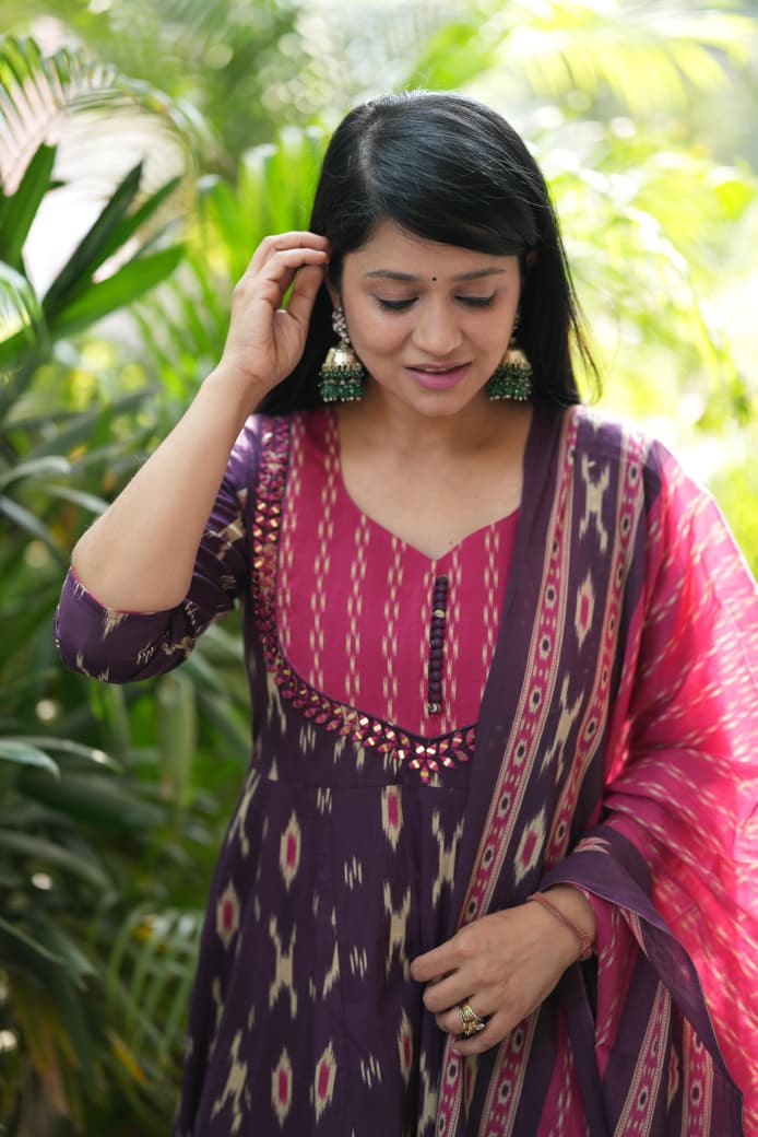 Pure Cotton Anarkali Kurta Set for Women