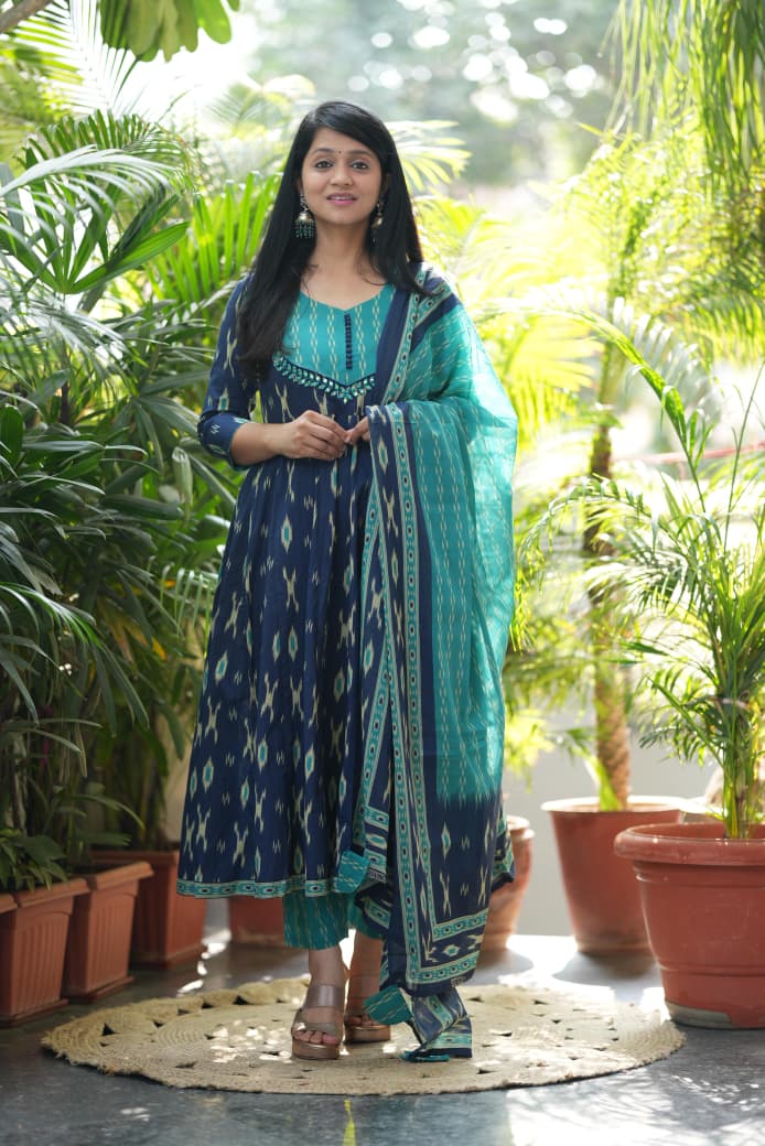 Pure Cotton Anarkali Kurta Set for Women