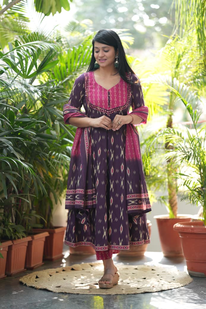 Pure Cotton Anarkali Kurta Set for Women