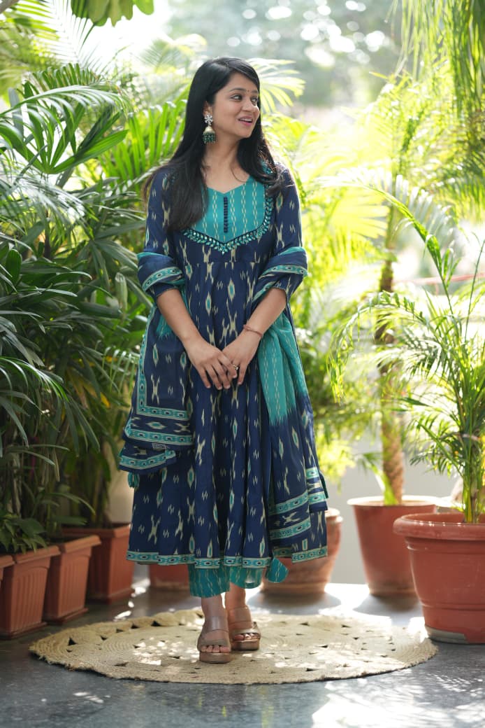 Pure Cotton Anarkali Kurta Set for Women