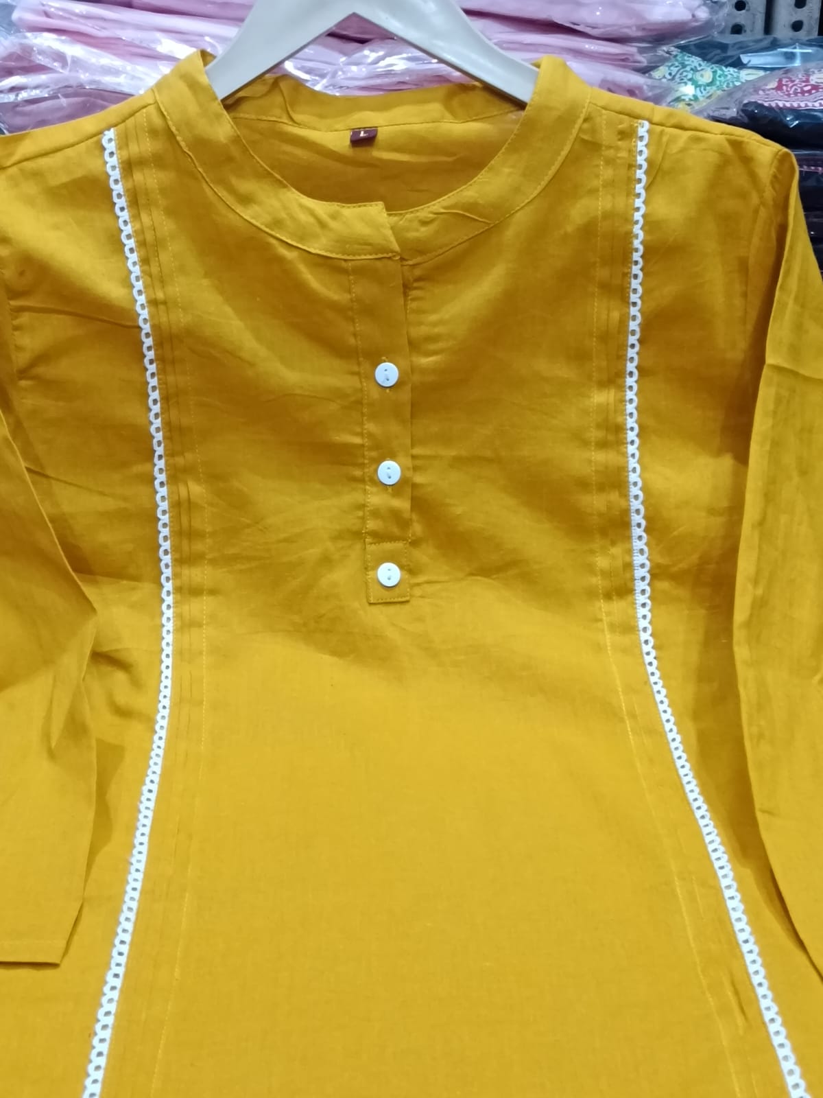 Women’s Solid Pure Cotton Kurti Pant Set