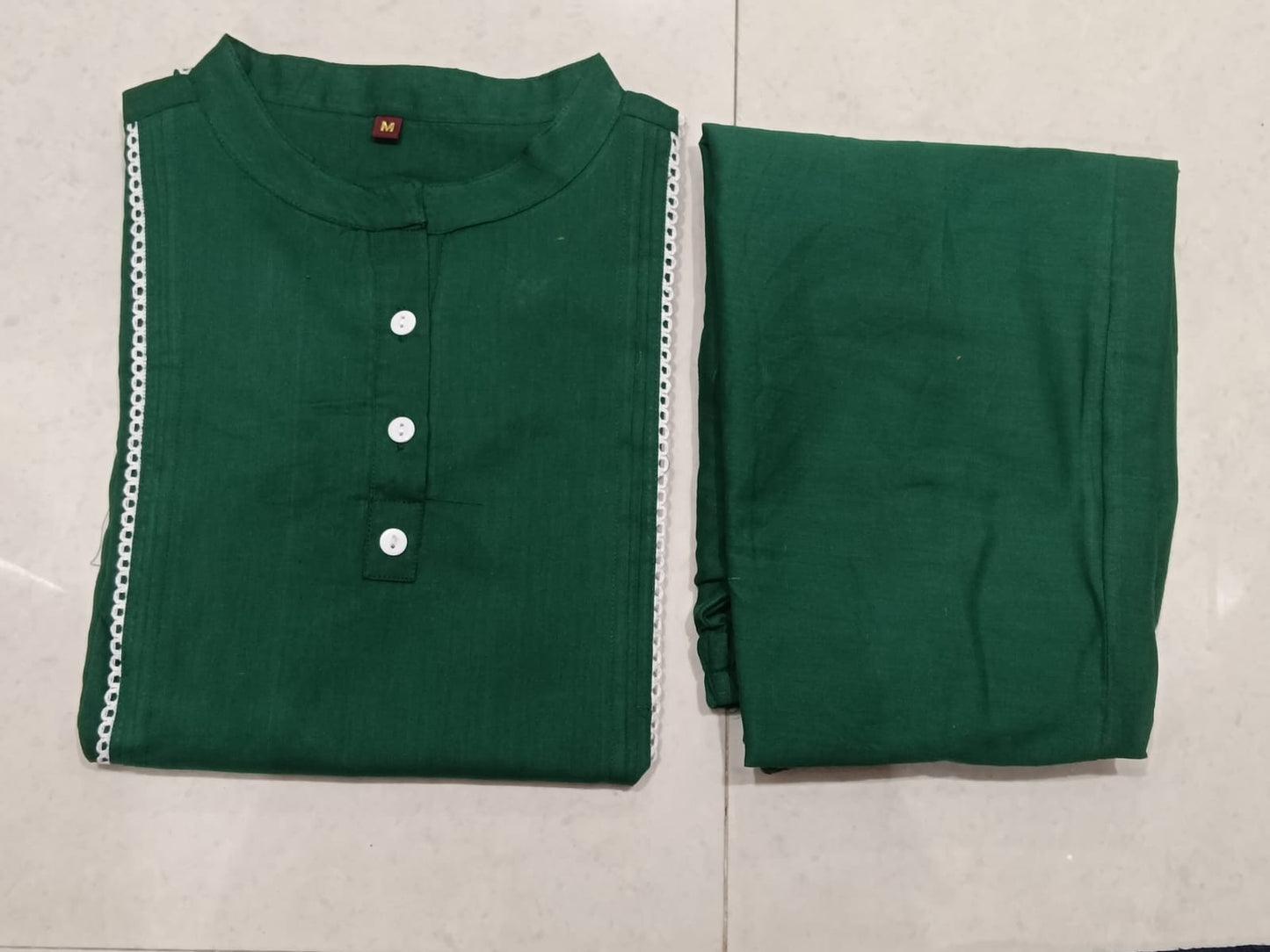 Women’s Solid Pure Cotton Kurti Pant Set