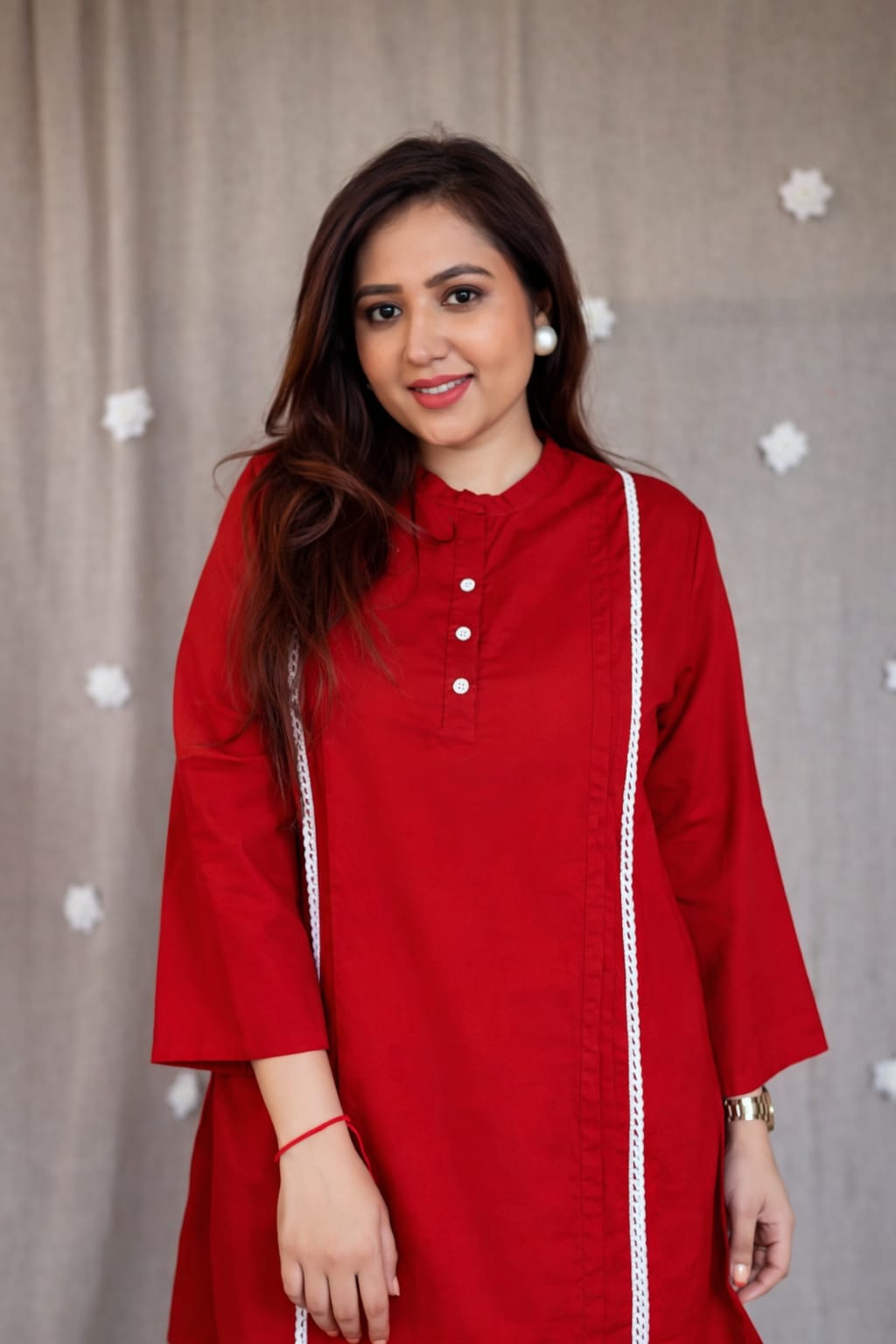 Women’s Solid Pure Cotton Kurti Pant Set