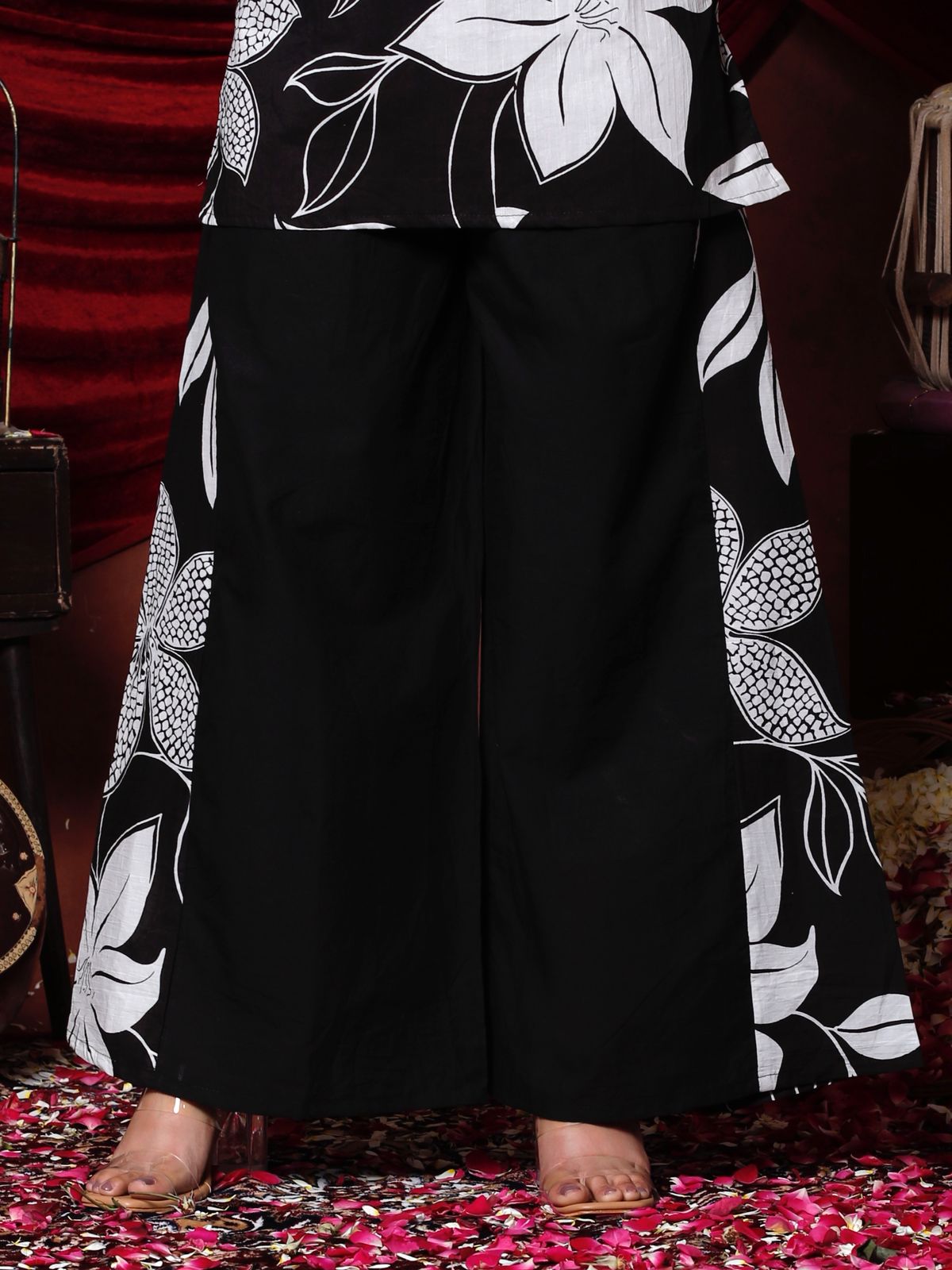 Floral Printed Cotton Kurti with Pant for Women