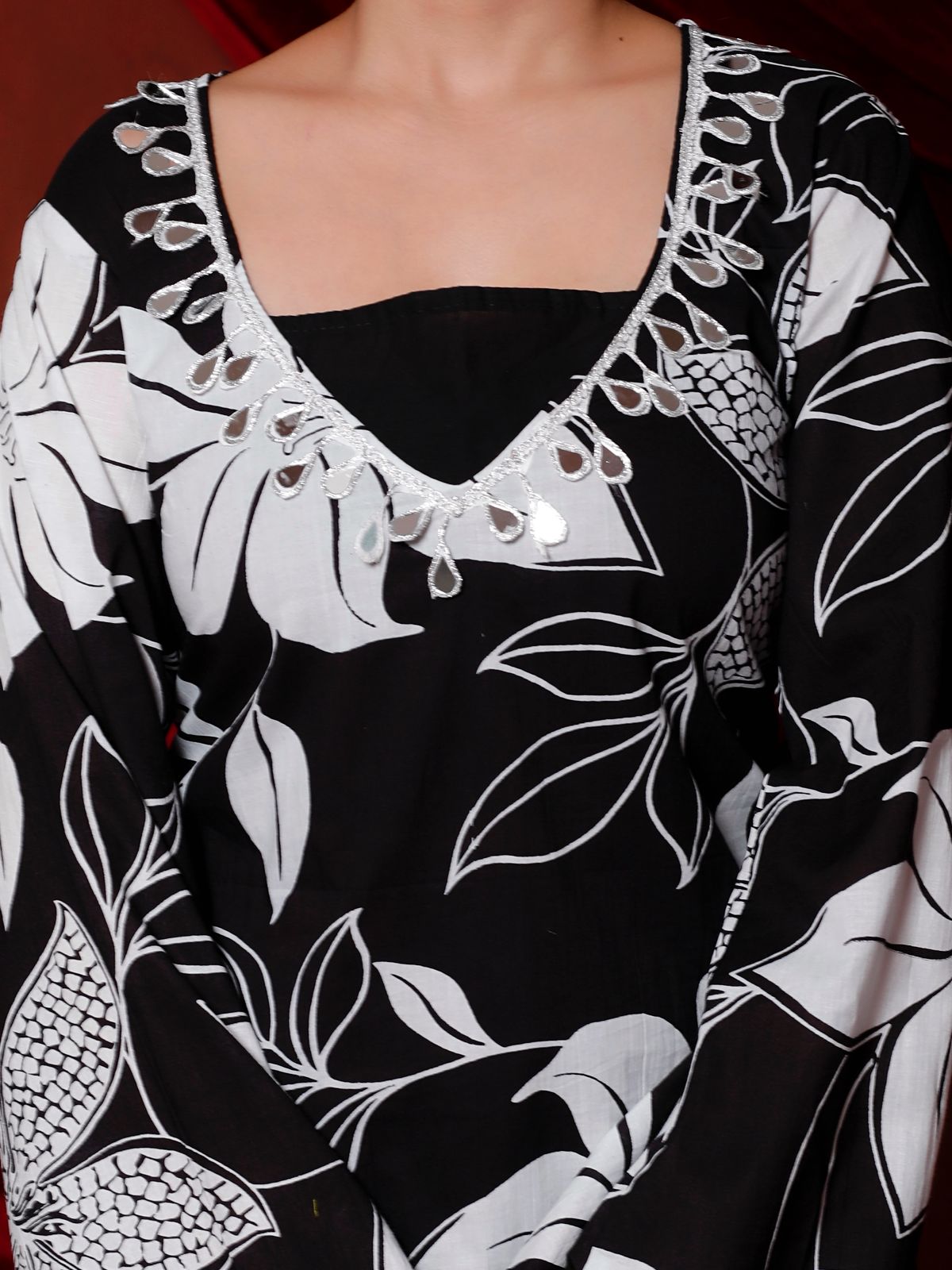 Floral Printed Cotton Kurti with Pant for Women