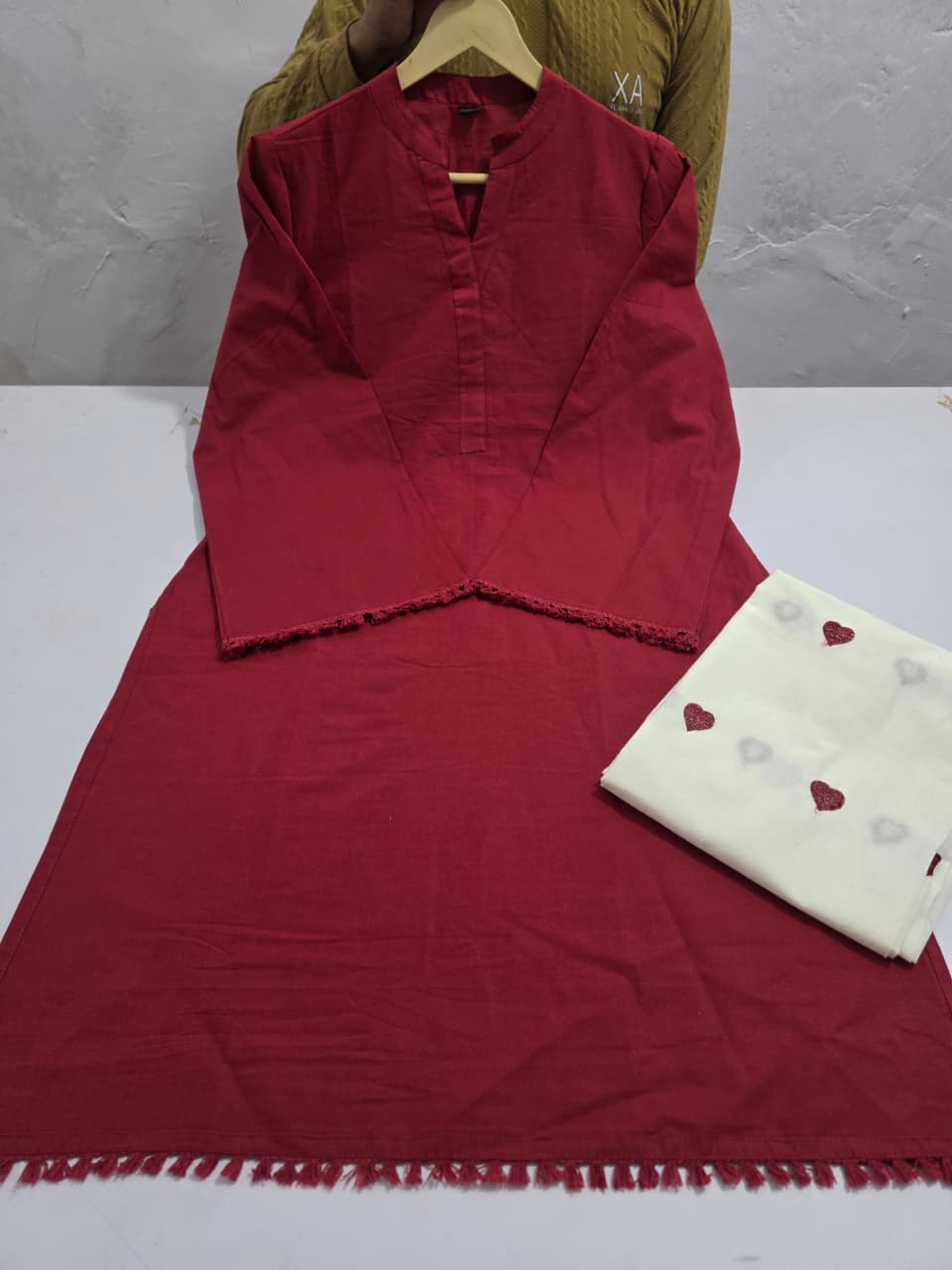 Women’s Cotton Co-Ord Set with Red Floral Print