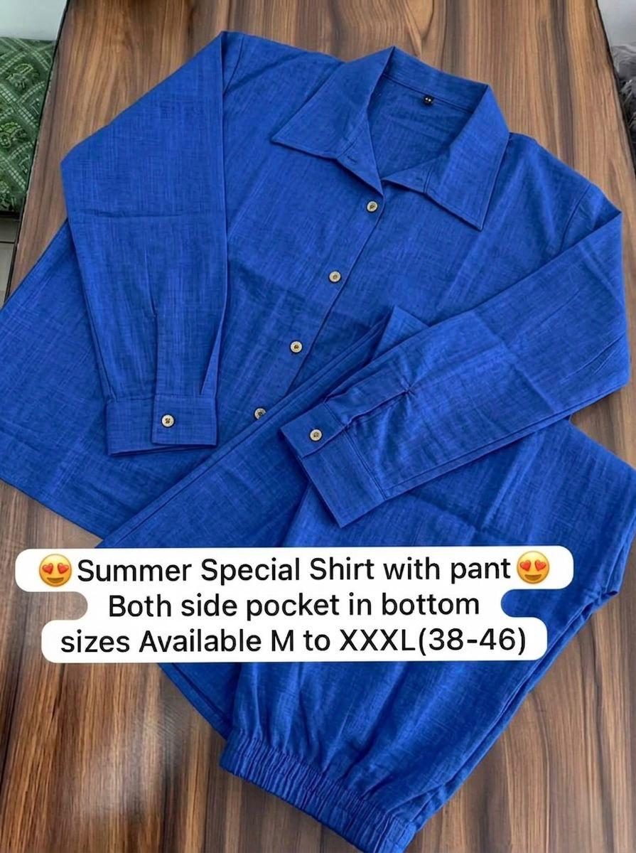 Blue Orange Cotton Co-ord Set for Women